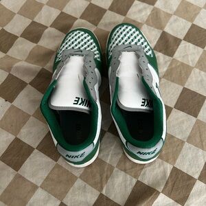 Nike Green and White Checkered Sneakers